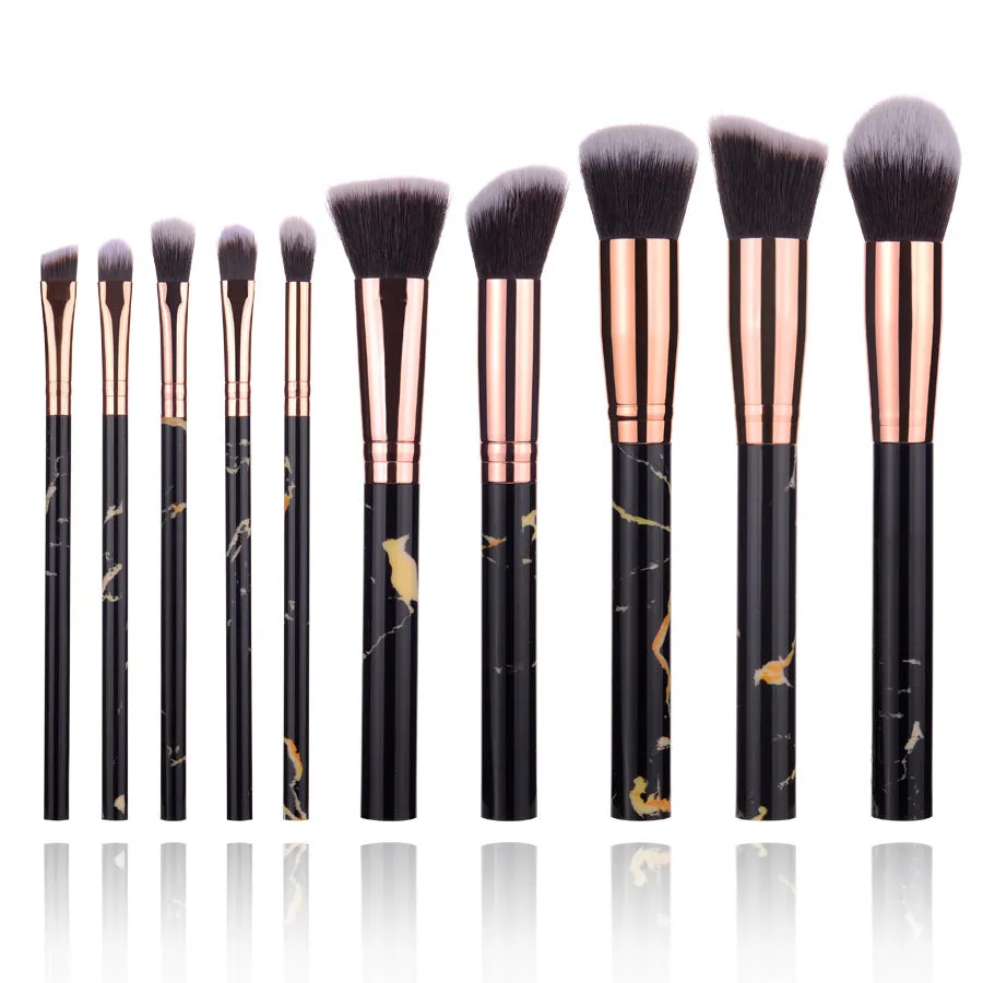 10 Marble Makeup Brushes 5 Big 5 Small Marble Pattern Makeup Brush Set