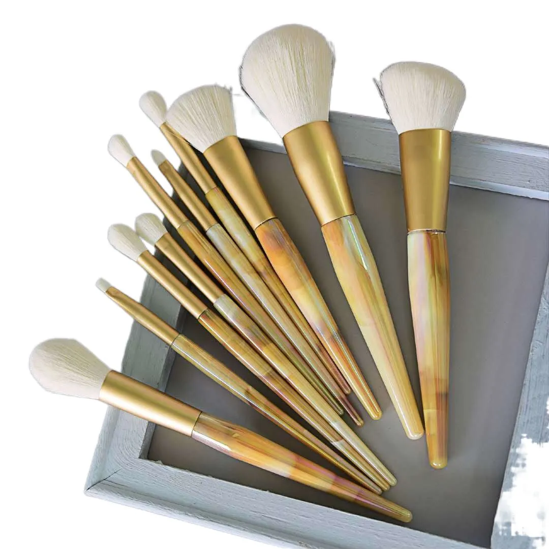 10 PCs Makeup Brushes Color Handle Beauty Tools