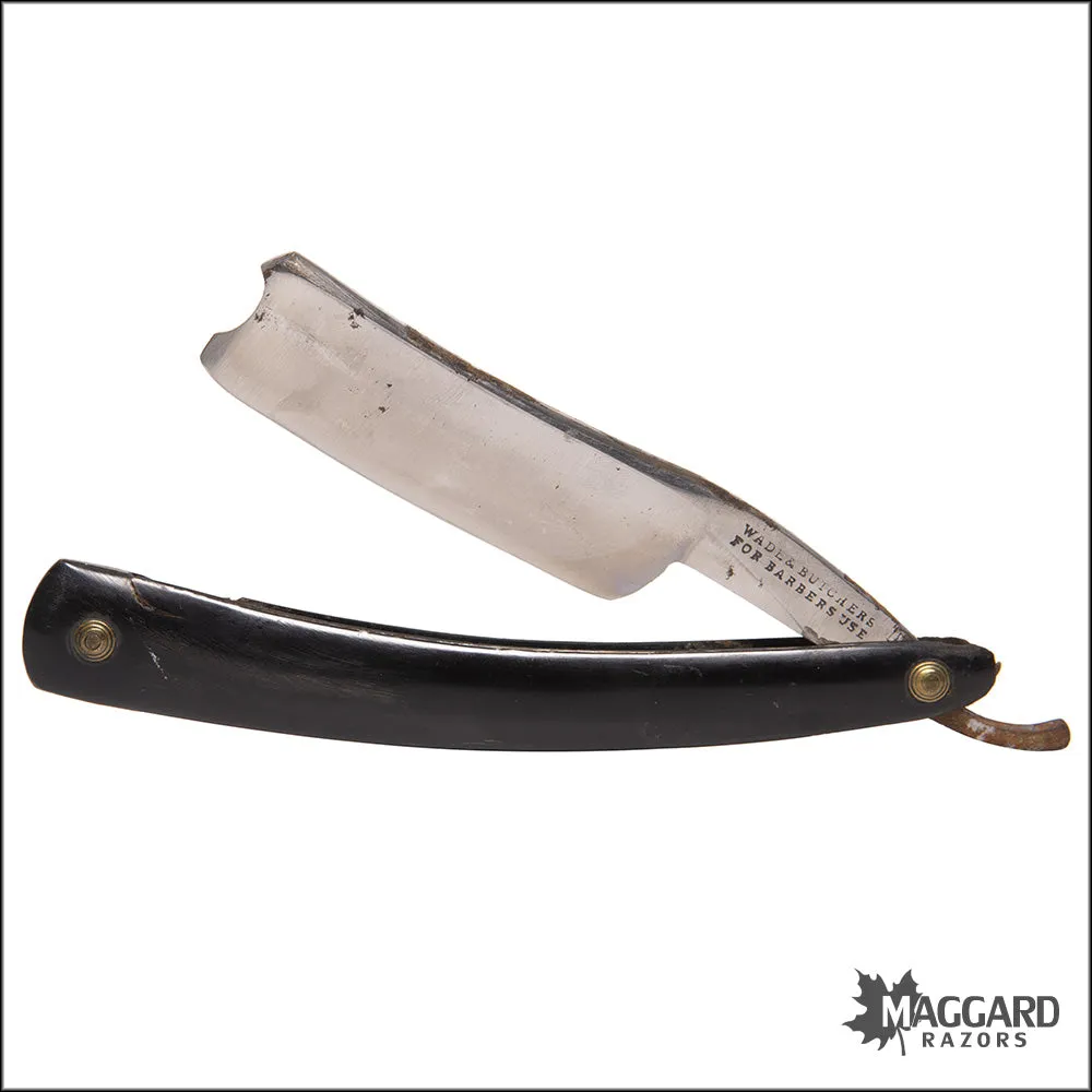 #1053 Vintage Straight Razor - Wade & Butcher For Barber's Use 15/16"