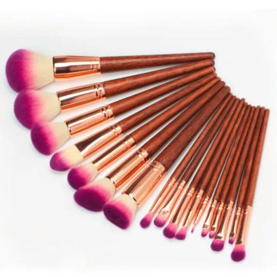 17 High-Grade Rosewood Makeup Brush Log New Makeup Brush Set