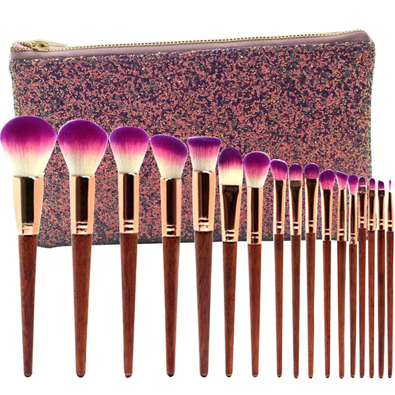 17 High-Grade Rosewood Makeup Brush Log New Makeup Brush Set