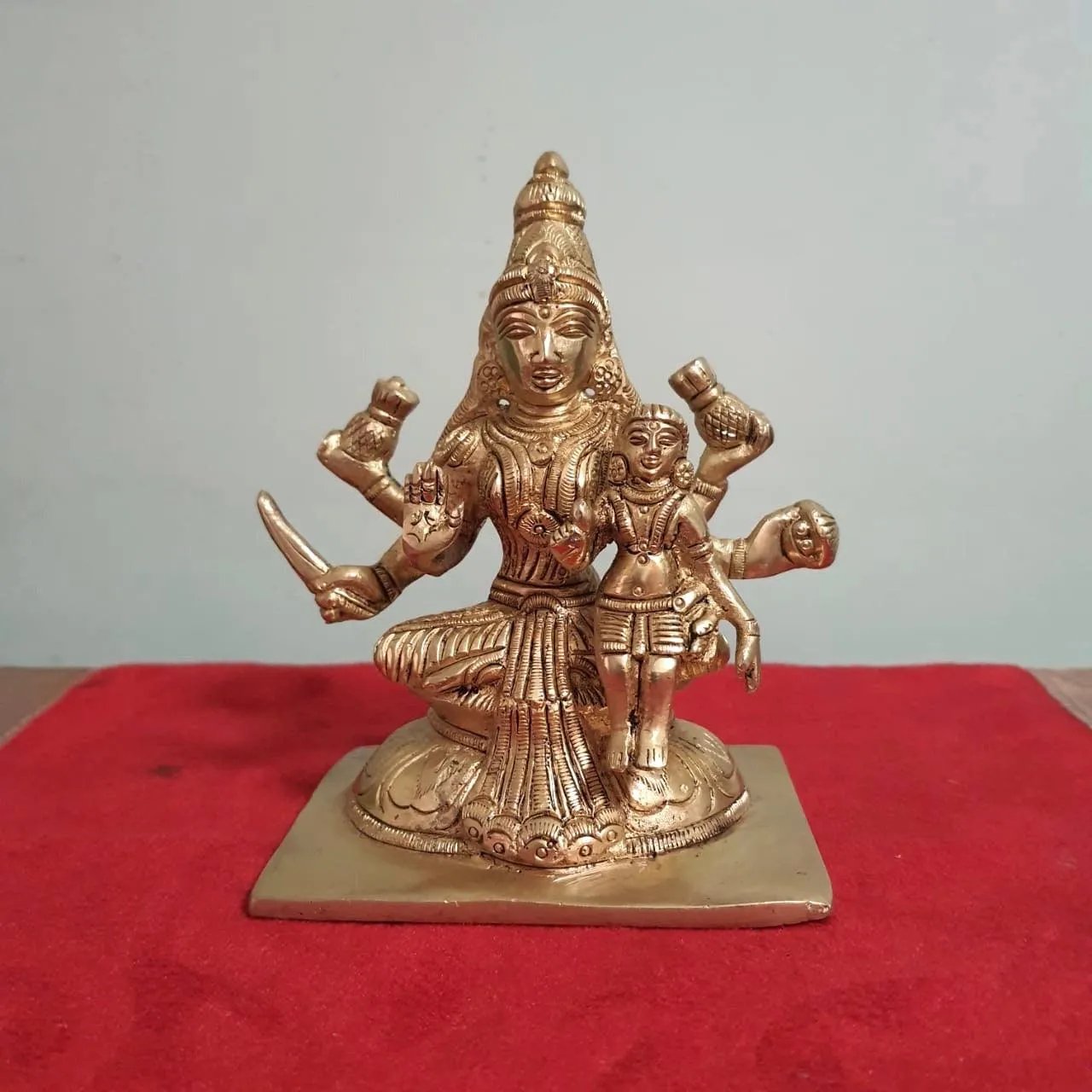 5 Inches Ashtalakshmi Brass Idol - Decorative Figurine