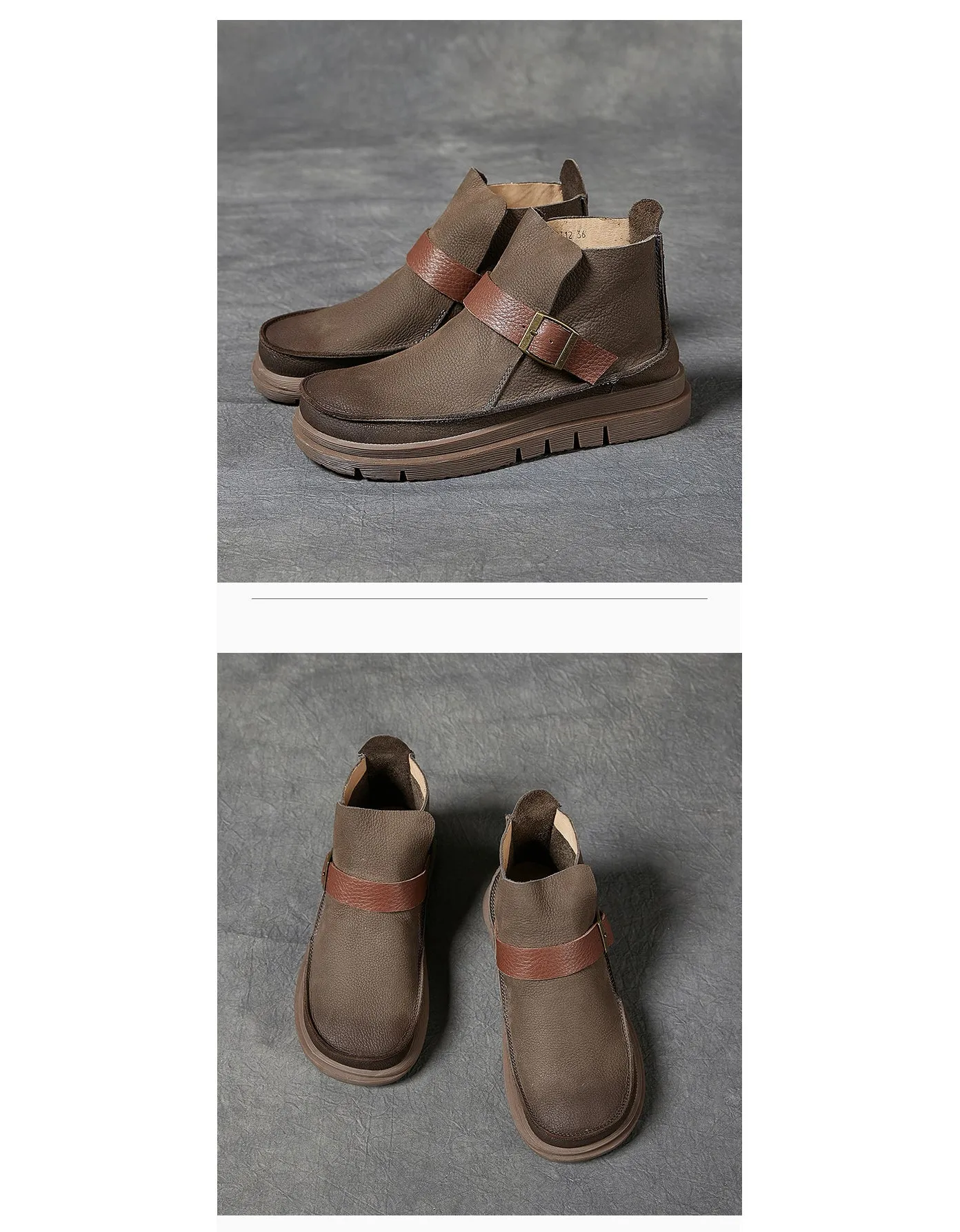 Autumn Winter Wide Toe Box Retro Ankle Boots