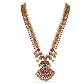 Bhaskari Jadau Silver Long Necklace