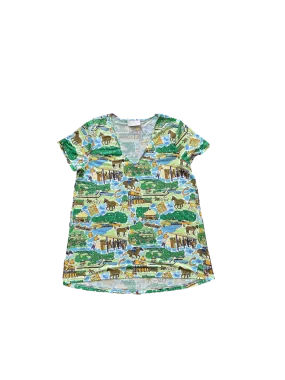 Claiborne Farm Print Women's V-Neck Shirt