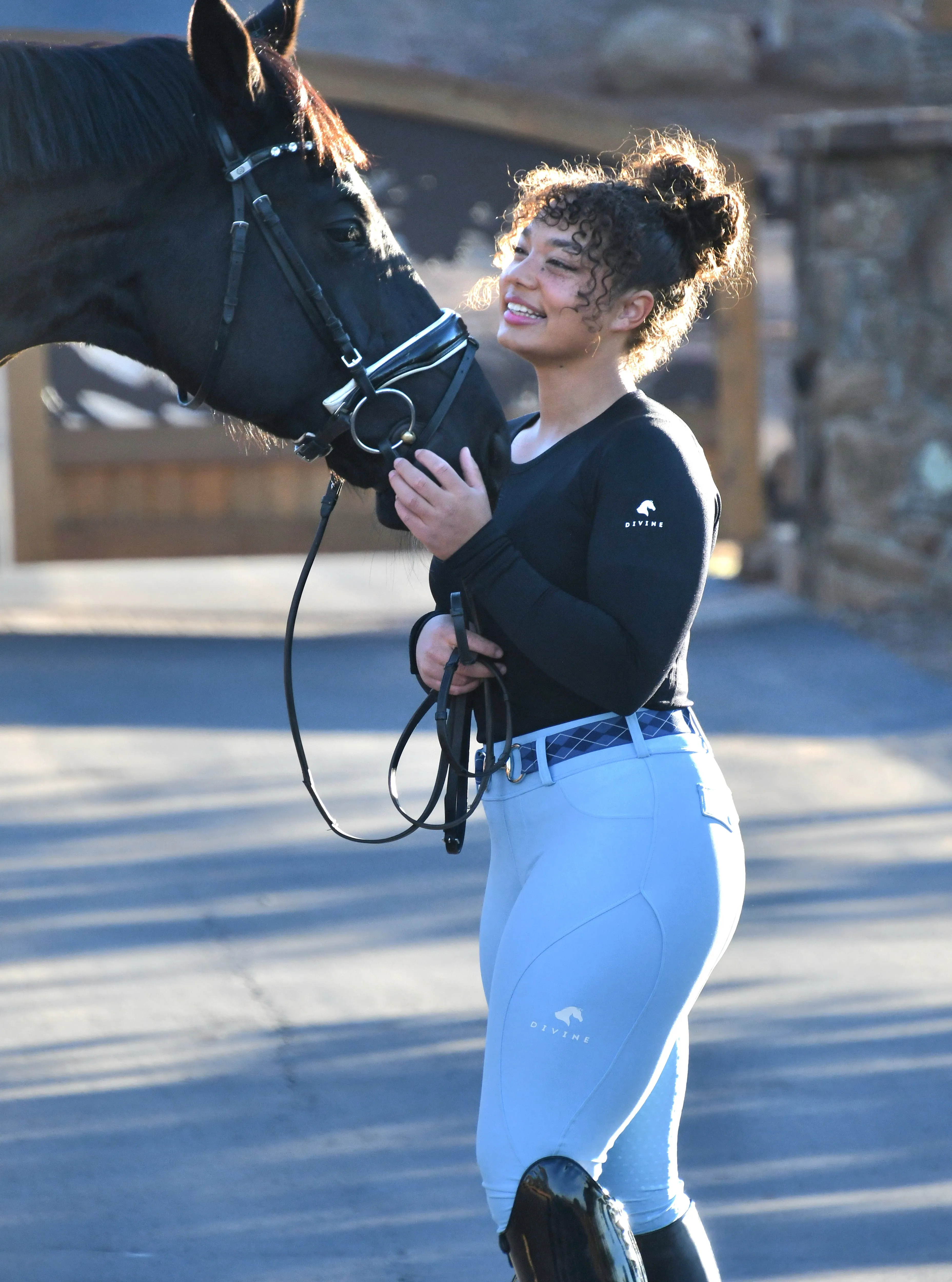 Comfort Grip Leggings - Sky Blue