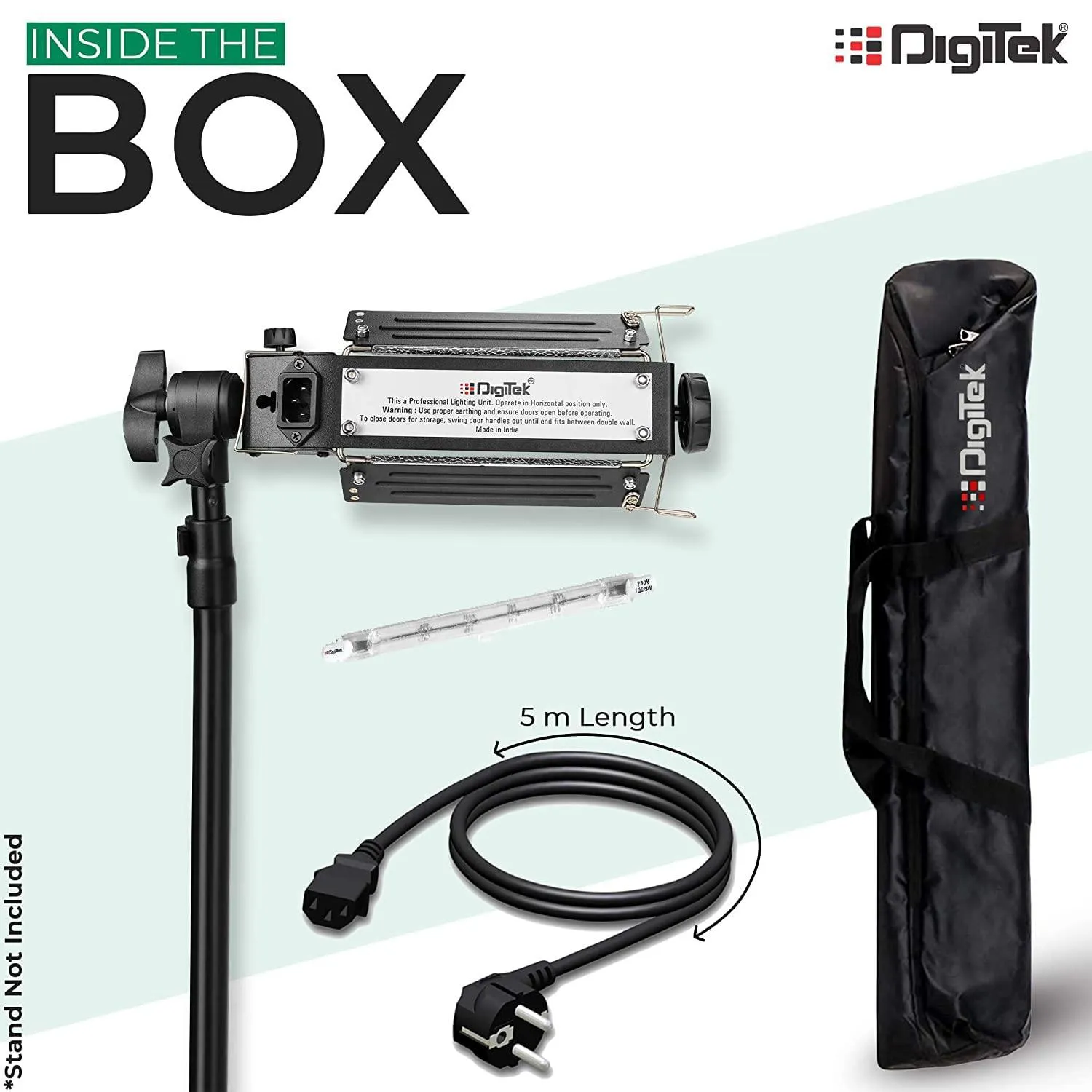 Digitek (DPL 003) Porta Light with 1000 Watt Halogen Tube | for Video & Still Photography