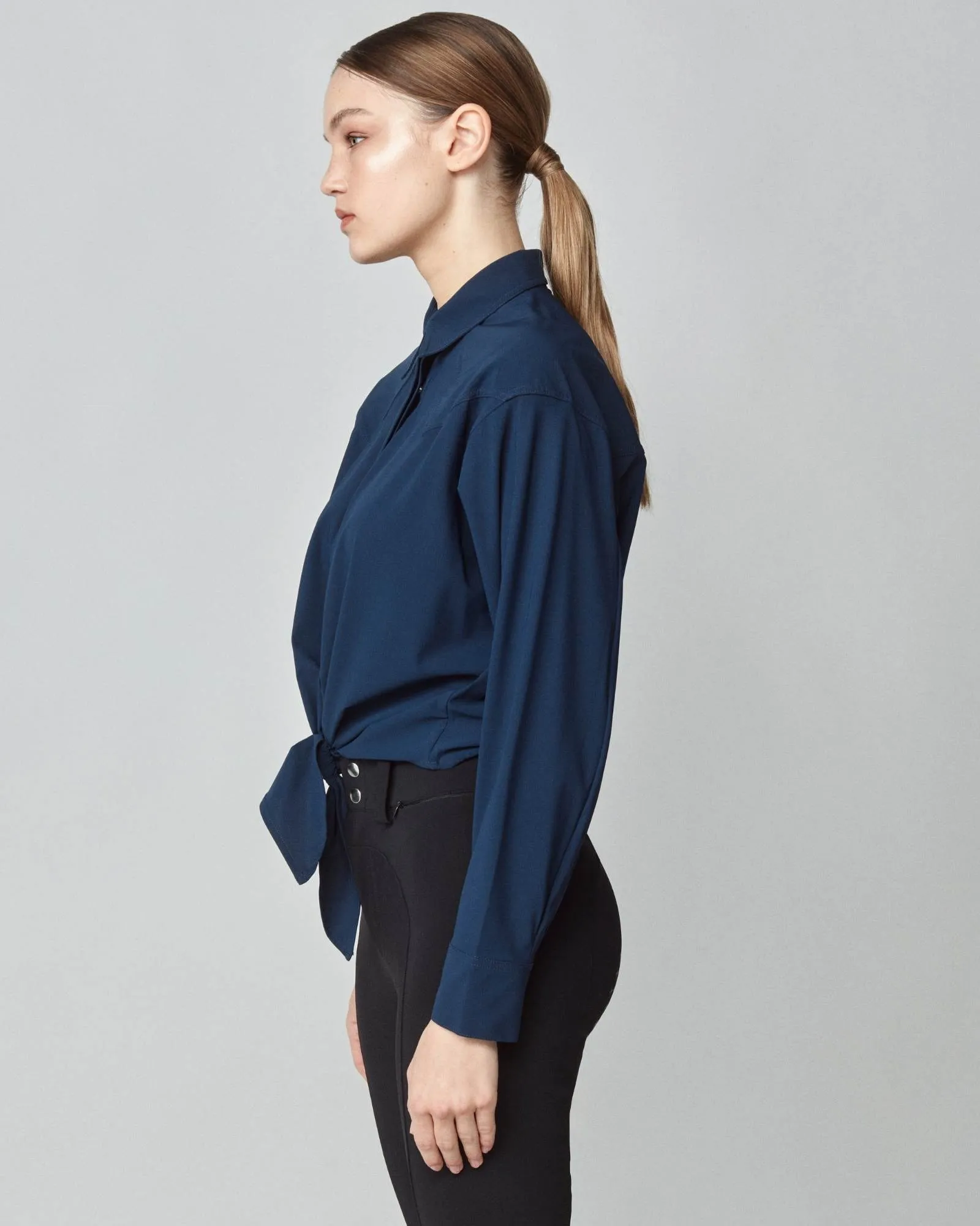 Front Tie Riding Shirt Navy