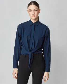 Front Tie Riding Shirt Navy