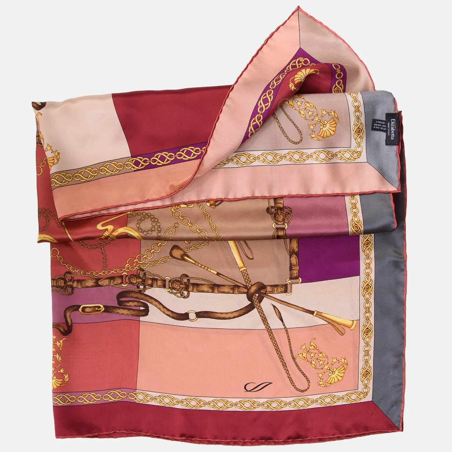 Gabriella - Hand Rolled Silk Foulard - Rosewood