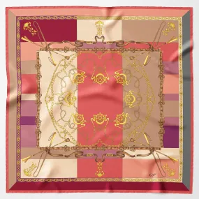 Gabriella - Hand Rolled Silk Foulard - Rosewood