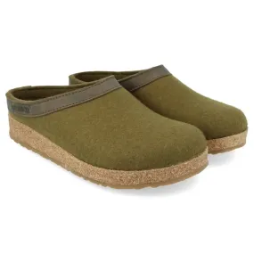 Haflinger GZL Wool Clog - Olive Green