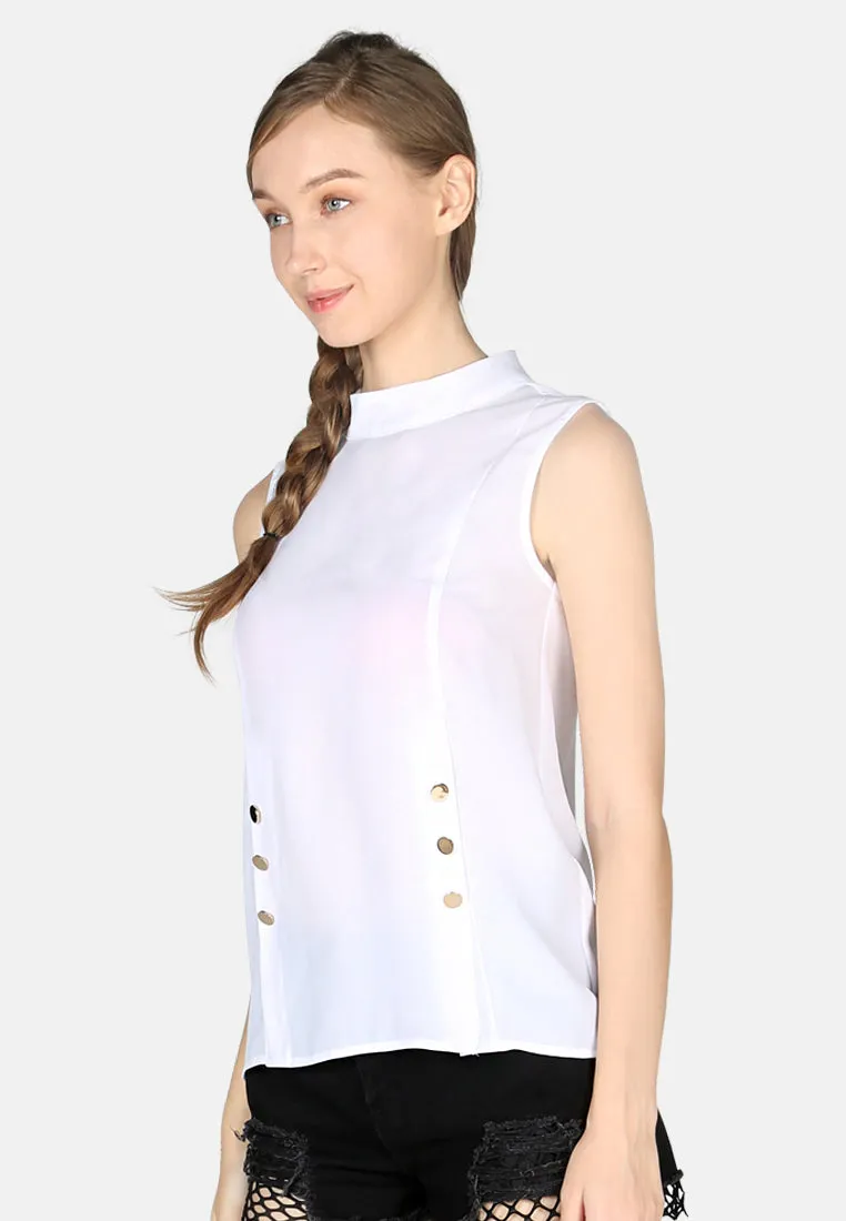 high neck casual top