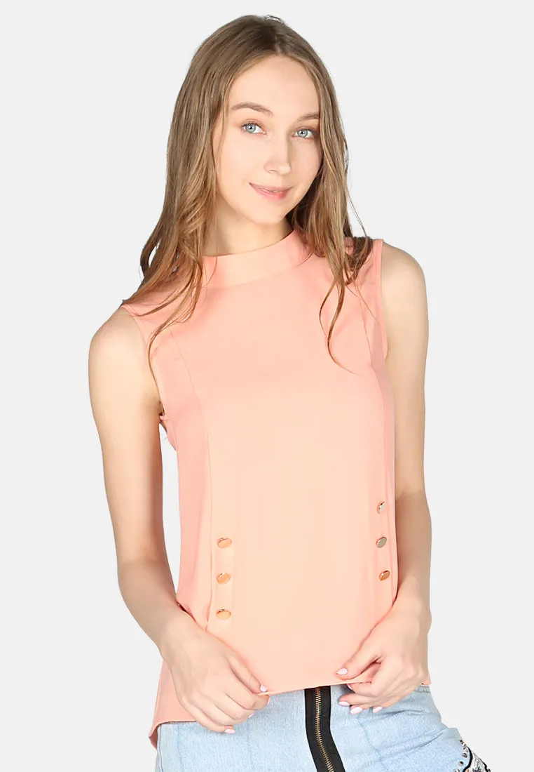 high neck casual top