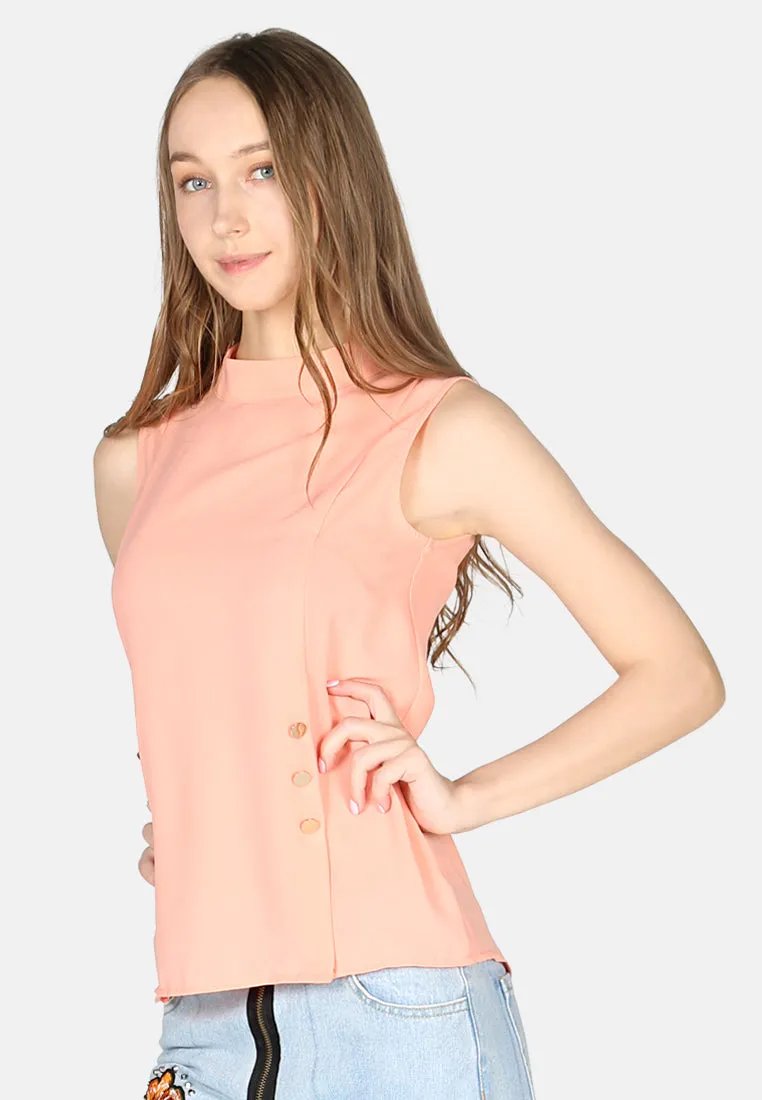 high neck casual top