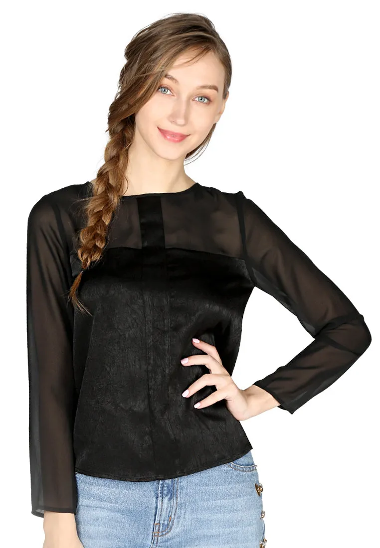 High Neck Long-Sleeve Top