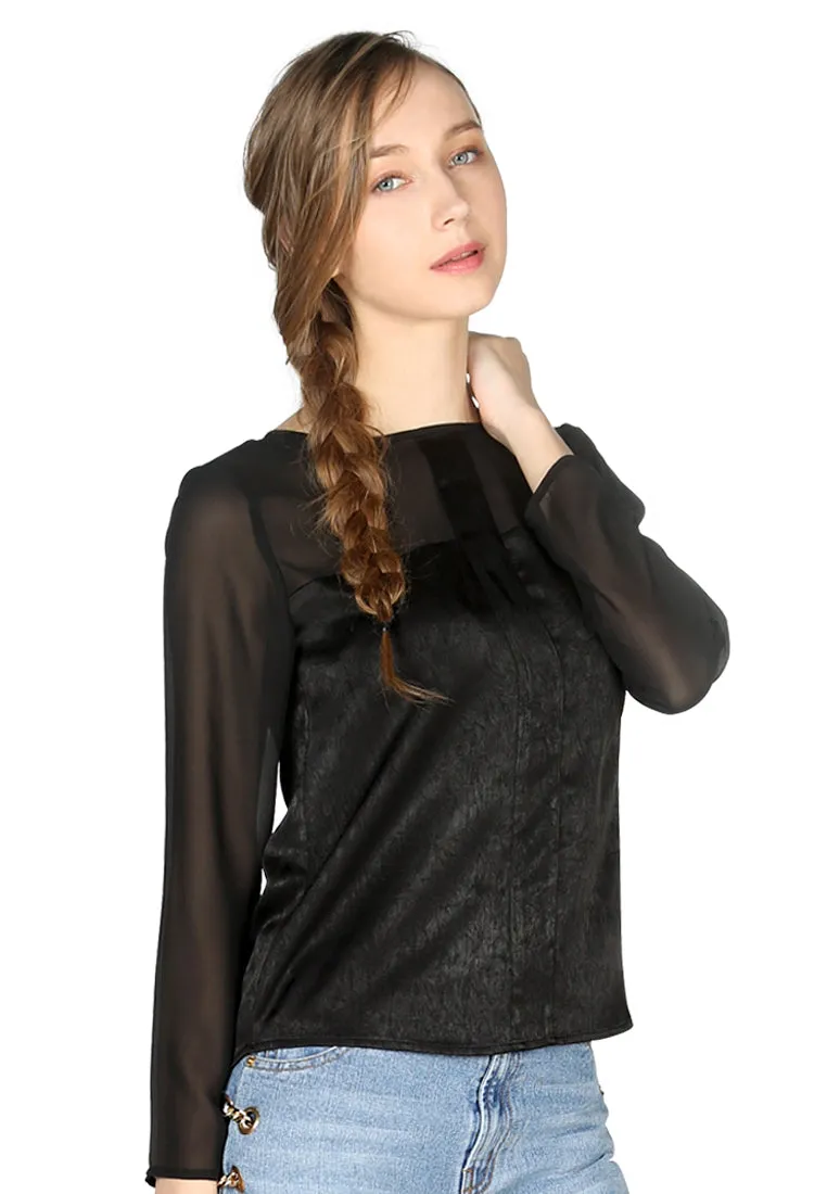 High Neck Long-Sleeve Top