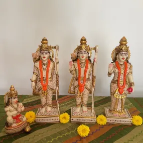 Ram Darbar Marble Dust Idol - Decorative Home Decor Figurine