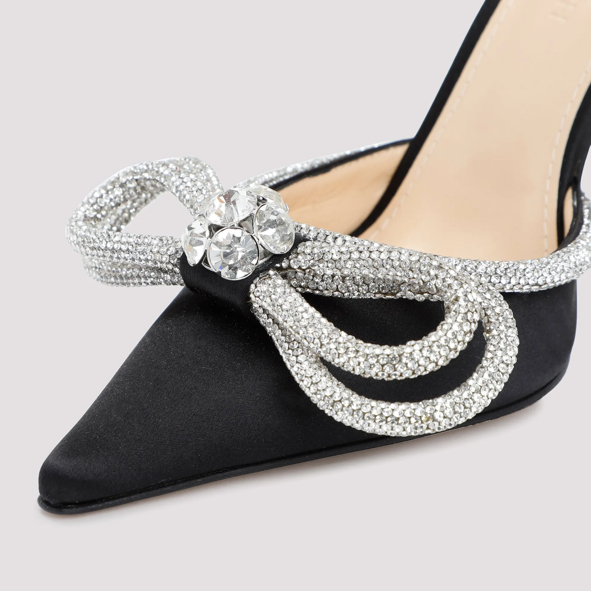 SATIN PUMPS WITH CRYSTALS