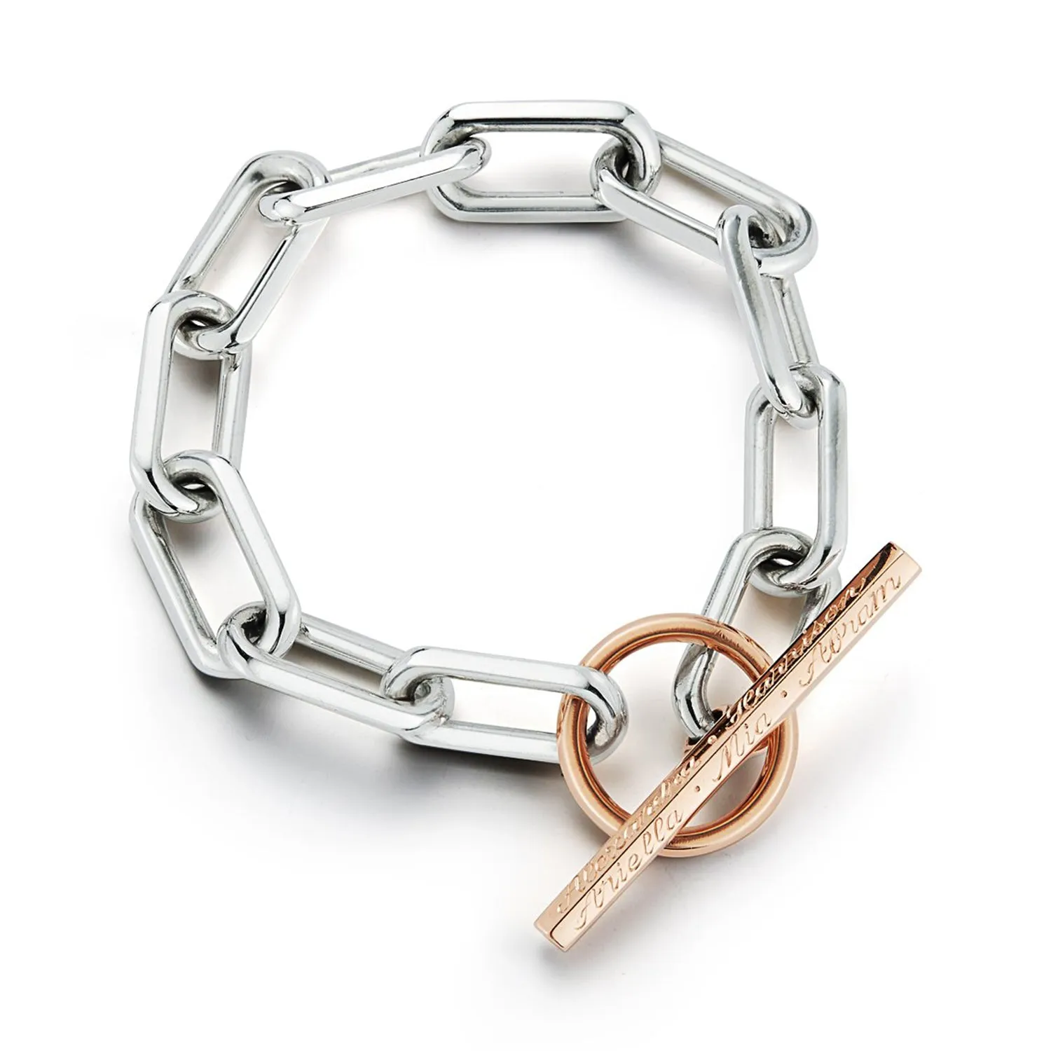 SAXON TWO TONE JUMBO CHAIN LINK TOGGLE BRACELET