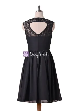 Sleeveless Lace Bridesmaids Dress Vintage Knee Length Lace Party Dress (BM2528S)