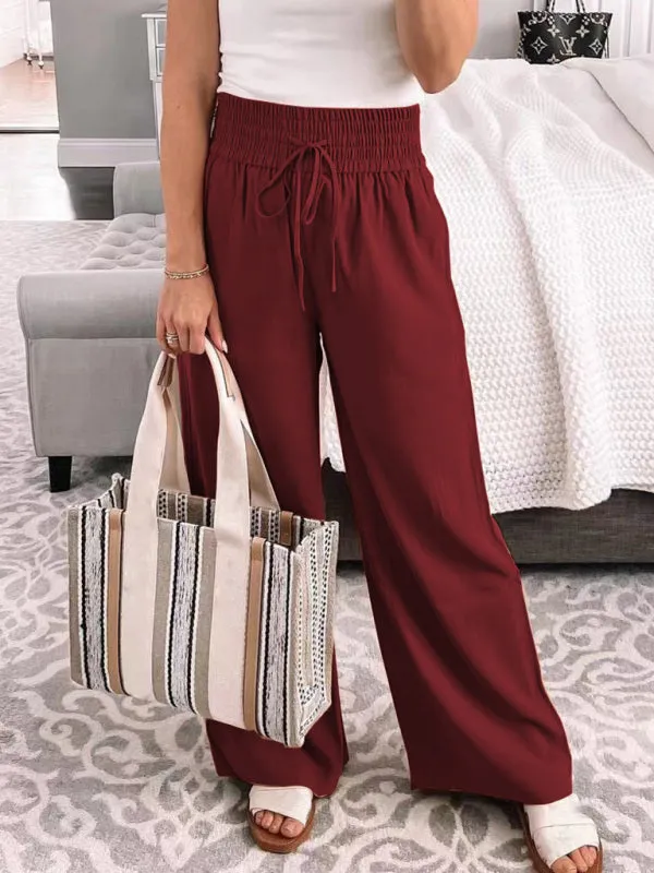 Women's Elasticated Waist Loose Wide Leg Trousers